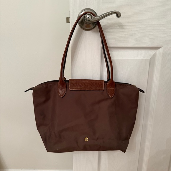 Longchamp Le Pliage Tote Bag Green/Brown - Picture 3 of 10
